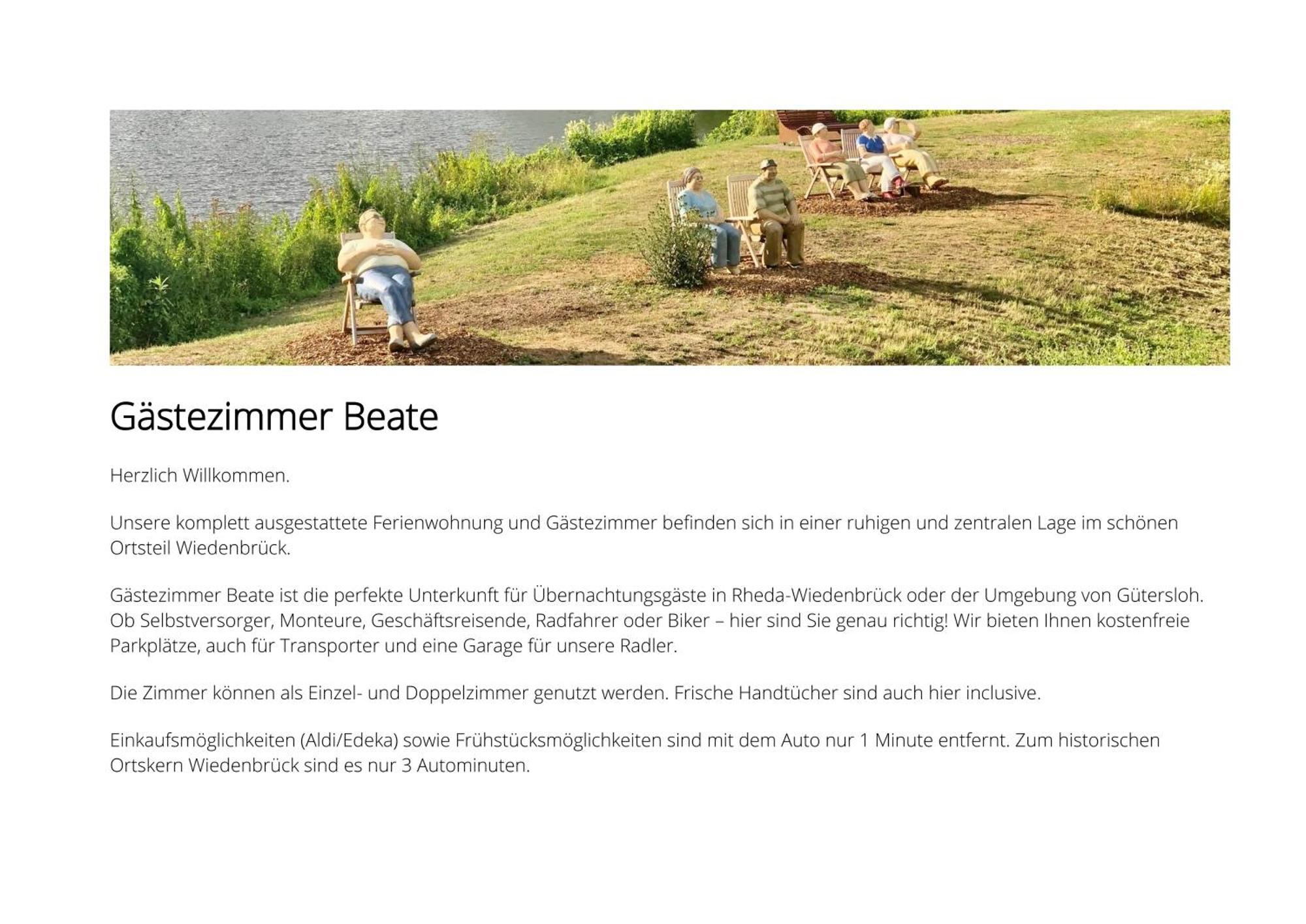 Gaestezimmer Beate Und Ferienwohnung Rheda Wiedenbrueck Exteriör bild